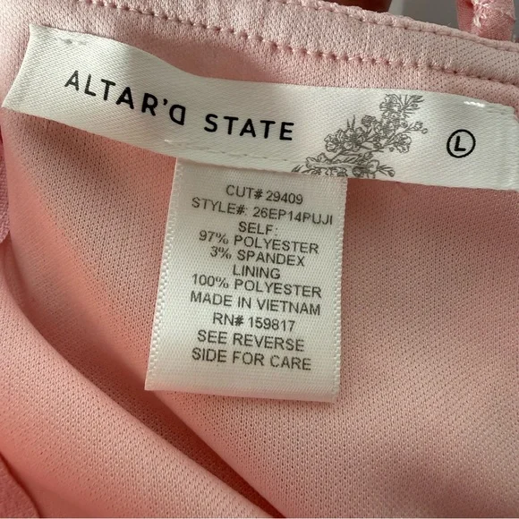 Alter’d State NWT Brittany Eyelet Tiered Mini Dress Sz L Pink - Picture 13 of 15